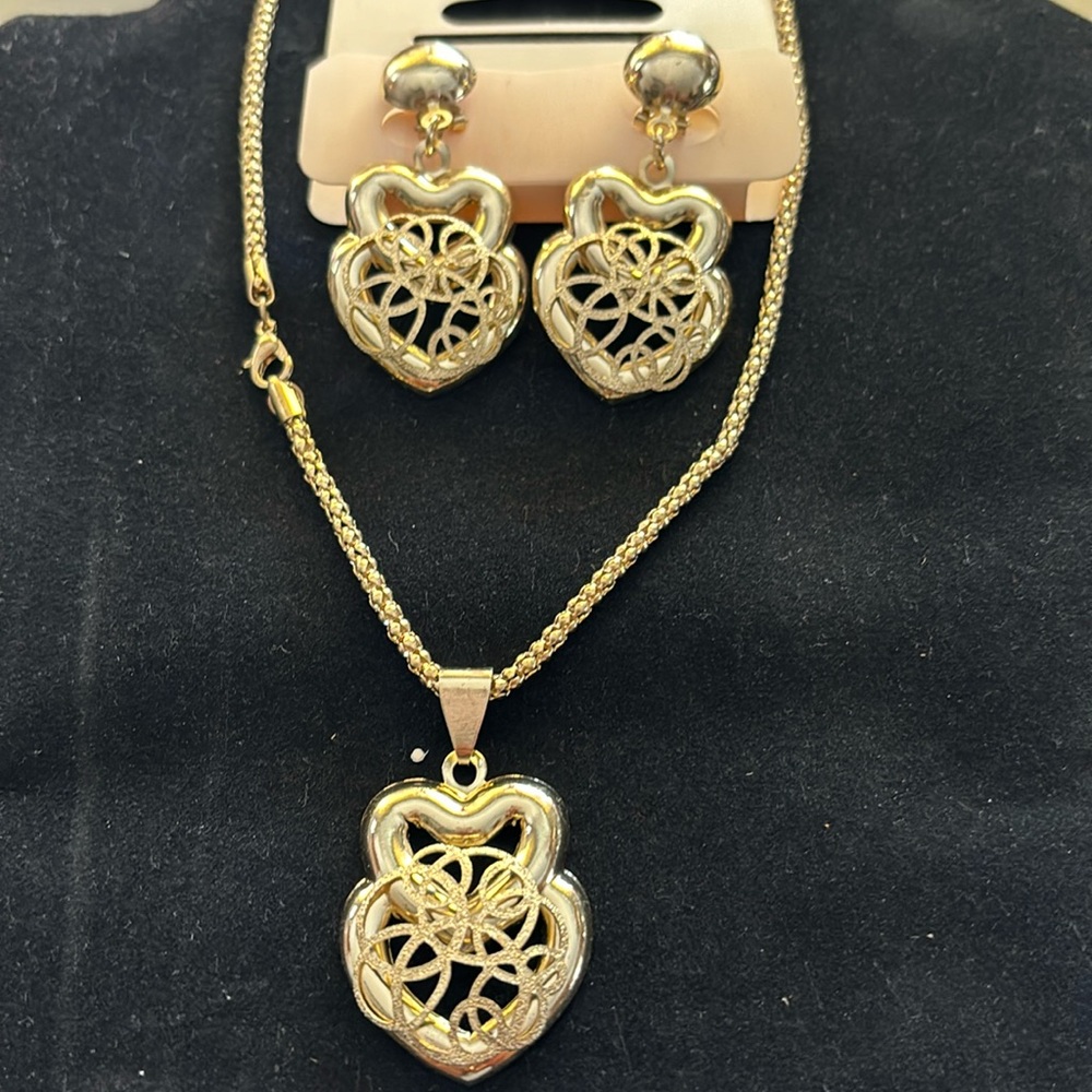 Gold plated Necklace and Earrings set